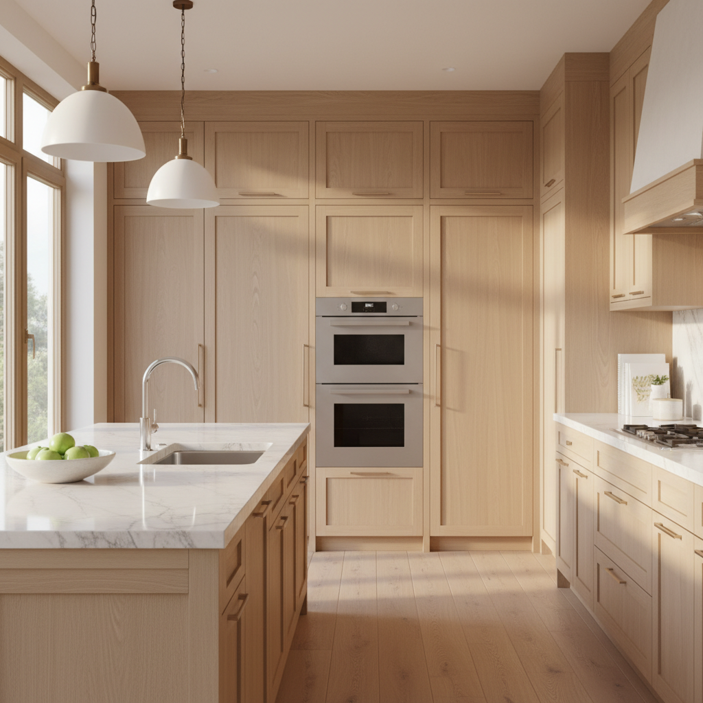 Upscale kitchen with integrated KitchenAid-style appliances